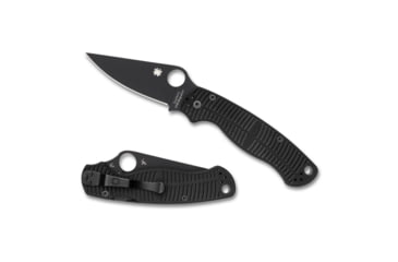 Image of Spyderco Para Military 2 Folding Knife, 3.45in, CPM MagnaCut Stainless Steel, Drop Point, G-10, Black Handle, C81GMCBKP2