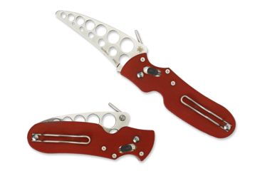 Image of Spyderco P'Kal Trainer Folding Knife, 2.95 in, 440C, Wharncliffe, G-10, Red Handle, FE C103TR