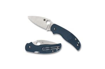 Image of Spyderco Sage 5 Folding Knife, 3 in, CPM SPY27, Spear Point Blade, Plainedge, FRN Cobalt Blue Handle, C123PCBL