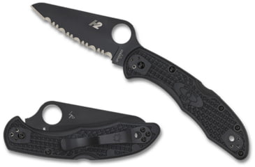 Image of Spyderco Salt 2 Plain Lockback Folding Pocket Knife, FRN Black Handle, Black Blade, C88PBBK2