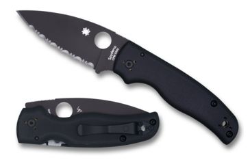 Image of Spyderco Shaman G-10 SpyderEdge Folding Knife, Black/Black Blade, C229GSBK