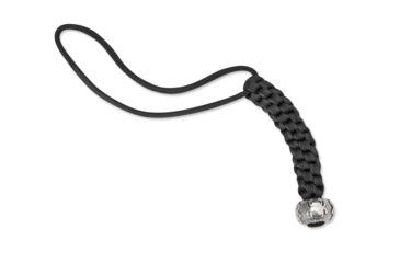 Image of Spyderco Round Pewter Bead, Black Paracord Lanyard BEAD2LY