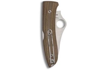 Image of Spyderco SpyOpera Folding Knife, 2.88in, M390 Steel, Leaf Blade, Canvas Micarta Scales Handle, Designed by Max, Brown, C255CMP