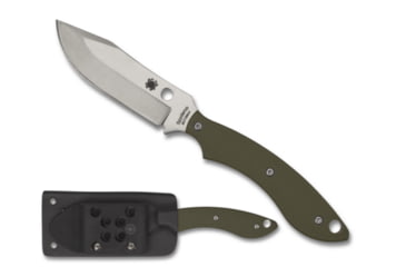 Image of Spyderco Stok Bowie Fixed Blade Knife, 2.95in, 8Cr13MoV Steel, Bowie, G10 Handle, FB49GPOD