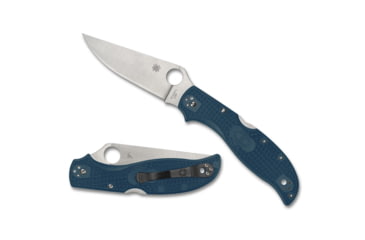 Image of Spyderco Stretch 2 Xl Folding Knife, 3.99in, K390, Clip Point Blade, FRN Blue Handle, Silver, C258FPK390