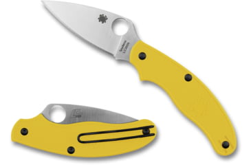 Image of Spyderco Uk Penknife Folding Knife, 2.93in, Steel, Leaf Blade, FRN Yellow Handle, C94PYL