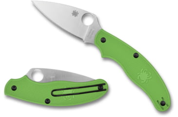 Image of Spyderco UK Penknife Salt Folding Knives, 3in, LC200N, Plain Blade, Green FRN Handle, C94PGR