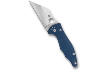 Image of Spyderco Yojimbo 2 G-10 CPM SPY27 3.2in Folding Knife, CPM SPY 27 Blade Steel, Plain Edge, Satin Finish, Silver, Blue G-10 Handle, C85GPCBL2