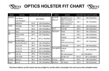 Image of Sticky Holsters Optics Ready Modified Holster, Kimber Micro 9, Sig Sauer P938, Ambidextrous, Black, OR-1 Mod