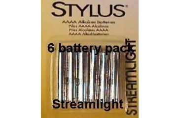 Image of Streamlight Stylus AAAA Batteries - Replacement 1.5 Volt Alkaline battery 6 pack 65030 for Streamlight Stylus Flashlights &amp; more