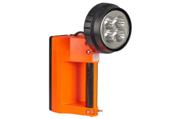 Image of Streamlight E-Spot FireBox 1,500 Lumen Rechargeable Lantern with Blue Taillight LEDs, 120V AC/12V DC Standard System with Shoulder Strap &amp; Mounting Rack, Orange, 45861
