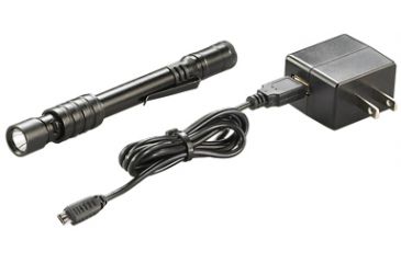 Image of Streamlight Stylus Pro USB LED Pen Light w. White LED, Black, Clam Pack 66133