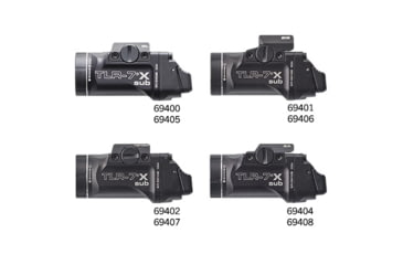 Image of Streamlight TLR-7 X sub USB 500 Lumens Weapon Light, CR123A, Black, Springfield Armory Hellcat, 69408