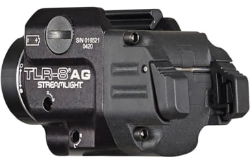 Image of Streamlight TLR-8 A Weapon Light and Laser, High Switch Mounted on TLR-8A, CR123A, Green Beam, 500 Lumens, Black, 69433