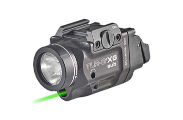 Image of Streamlight TLR-8 G Sub For Glock 43X/48 MOS LED Weapon Light w/ Green Laser, CR123A Lithium, White, 500 Lumens, Black, 69431