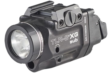 Image of Streamlight TLR-8 G Sub For Glock 43X/48 MOS LED Weapon Light w/ Green Laser, CR123A Lithium, White, 500 Lumens, Black, 69431