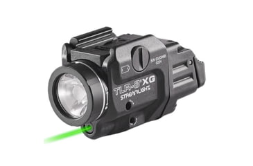 Image of Streamlight TLR-8A A Weapon Light and Laser, Both High and Low Switch Mounted on TLR-8A, CR123A, Green Beam, 500 Lumens, Black, 69434