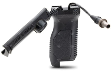 Image of Strike Industries Angled Vertical Long Grip with Cable Management for 1913 Picatinny Rail, Black, SI-AR-CMAG-RAIL-L-BK
