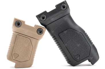 Image of Strike Industries Angled Vertical Long Grip with Cable Management for 1913 Picatinny Rail, Black, SI-AR-CMAG-RAIL-L-BK