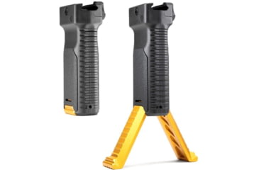 Image of Strike Industries Bipod Grip w/ Aluminium Legs, Gray, ARALBIPODTITAN, Titan, One Size, SI-AR-AL-BIPOD-TITAN