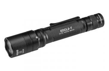Image of SureFire Every Day Carry Tactical LED Flashlight, CR123A, White, 5-1200 Lumens, Black, EDCL2-T