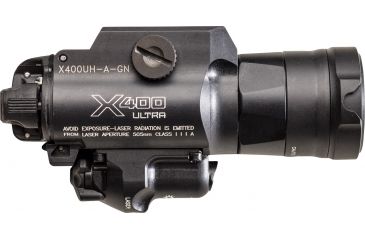 Image of SureFire MasterFire Ultra-High-Output White LED + Green Laser WeaponLight, 1000 Lumens, 505 Nm Green Laser, Z-Xbc Push/Toggle SwitchSwitch, Black, X400UH-A-GN