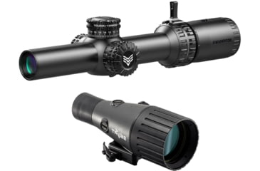 Image of Swampfox Arrowhead LPVO Rifle Scope, 1-10x24mm, 30mm Tube, Second Focal Plane, BDC Reticle and TRYBE Optics Enhancer Rifle Scope Magnification Quadrupler