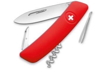 Image of Swiza D01 Swiss Pocket Knife Red Folding Knife,2.875in,440 Stainless Steel,Standard Edge,Red Synthetic Handle SZA1000