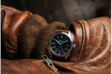 Image of Szanto Heritage Aviator Watches, Black Dial, Brown Strap, Steel, One Size, SZ 2754
