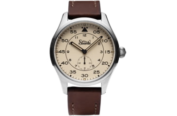 Image of Szanto Heritage Aviator Watches, Ivory Dial, Brown Strap, Steel, One Size, SZ 2752