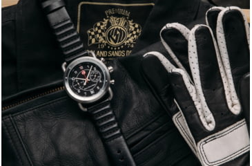 Image of Szanto Icon Roland Sands Chrono Watches, Black Dial, Black Strap, Steel, One Size, IC RS 2251