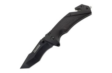 Image of Tac Force A/O Speedster Rescue Folding Knife,3.25in,Tanto Blade,Textured Black Alum Handle TF810T