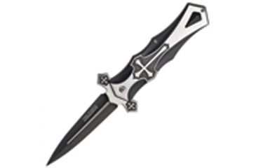 Image of Tac Force Celtic Cross Lock Black Fold Knife, Black Handle TF817BK