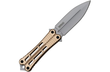 Image of TAC Force Bronze Fixed Blade Knife, 9.75in Overall, 4.75in Bead Blast Finish Stainless Spear Point Blade, Bronze Aluminum Handle, Plastic Sheath, TF-FIX023BZ