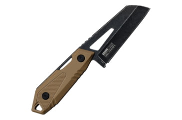 Image of TAC Force Brown 4in Fixed Blade Knife, 8.5in Overall, 4in Black Stonewash SS Wharncliffe Blade, Brown Nylon Handle, Brown Canvas Belt Sheath, TF-FIX021BR