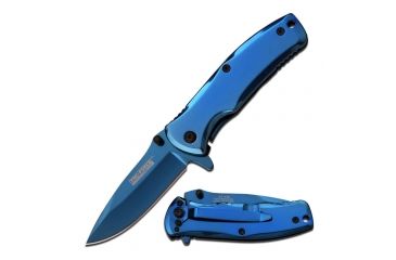 Image of TAC Force Folding Blade, 2.75in, Stainless Steel Blade, Blue Finished Ti-Coated Stainless Steel Handle TF-848BL
