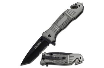 Image of TAC Force Folding Blade, 3.25in, Stainless Steel Blade, Grey Aluminum Handle TF-434T