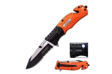 Image of TAC Force Folding Blade, 3.25in, Stainless Steel Blade, Orange Black Aluminum Handle TF-835EM
