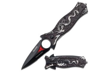 Image of TAC Force Folding Blade, 3.5in, Stainless Steel Blade, Grey Dragon Aluminum Handle TF-707GY