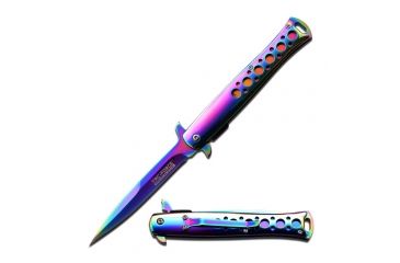 Image of TAC Force Folding Blade, 4.2in, Stainless Steel Blade, Rainbow Titanium Coated Stainless Steel Handle TF-884RB