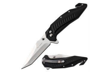 Image of TAC Force TF-1017BK Spring Assisted Knife, 3.6in, 3CR13 Stainless Steel, Modified Tanto, Steel Blade, Aluminum Handle, Black, TF-1017BK