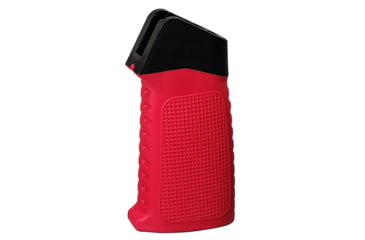 Image of TAC Grid Pattern Over-Molded AR Pistol Grip, Straight Top, Red, CS03T1-RD