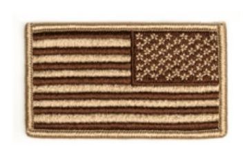 Image of Tac Shield American Flag Patch Coyote, Reverse 03803