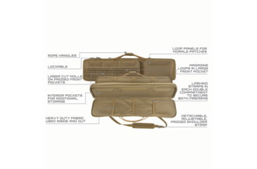 Image of Tac-Six Unit 55 in Tactical Gun Case, Coyote, 10844