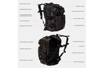 Image of Tacticon Armament 24 BattlePack Tactical Backpacks, Black, 24BPBK10
