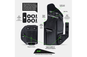 Image of Tacticon Armament Deep Concealment Pistol Holster w/ Mag Holster, Right Handed, Black, SW940IWBRH