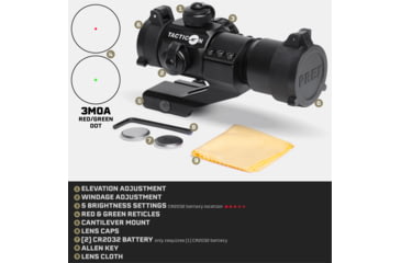 Image of Tacticon Armament Predator V1 Red Dot Green Sight, Black, PRDV10