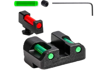 Image of Tag Precision Glock Slim TSF TAC Pistol Sights Fiber Optic, 42, 43, 43X, 48 Excludes M.O.S. Models, Black, 001BE005BG