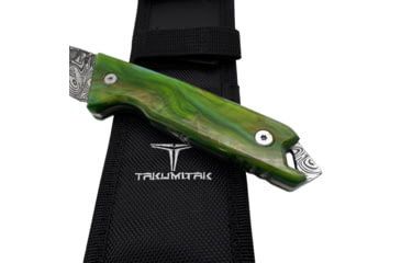 Image of Takumitak Bloodstrike Fixed Blade Knife, 4in, 3cr13 Blade, Tanto Blade, Pakkawood, Green, TKF501GN-CS