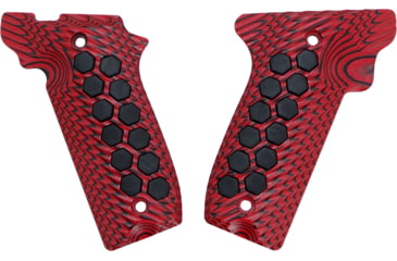 Image of TANDEMKROSS Hivebrid G10 Panel Grips For Smith &amp; Wesson SW22 Victory, Red with Black, TK23N0400RED1